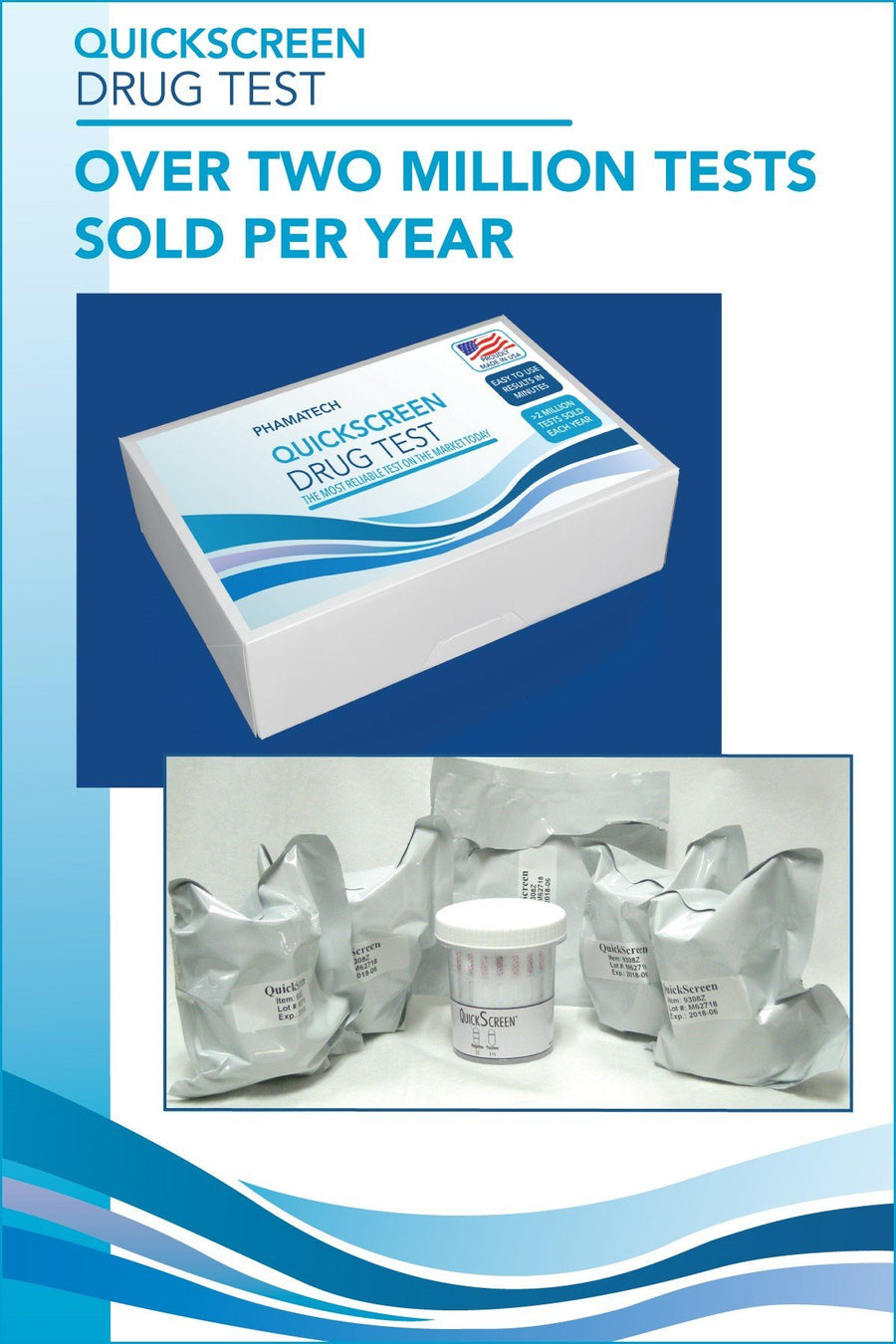 (25 Pack) 5 Panel QuickScreen Cup - 9162Z - BZD, COC, MET-500, OPI-300, THC + Timer-Countrywide Testing